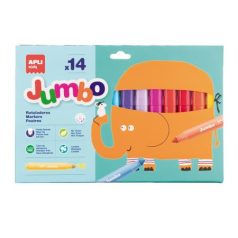   APLI Filctoll készlet, 9,6 mm, kimosható, vastag, APLI Kids "Jumbo", 14 különböző szín