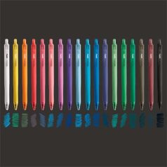   APLI Zseléstoll, akril tintával, 0,7 mm, nyomógombos, APLI "Color Click", 18 különböző szín
