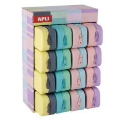   APLI Tolltartó, display, cipzáras, szilikon, kétszínű, APLI "Pastel", vegyes színek