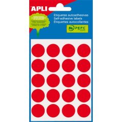   APLI Etikett, 19 mm kör, kézzel írható, színes, APLI, piros, 100 etikett/csomag
