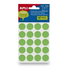   APLI Etikett, 19 mm kör, kézzel írható, színes, APLI, zöld 100 etikett/csomag