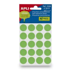   APLI Etikett, 19 mm kör, kézzel írható, színes, APLI, zöld 100 etikett/csomag