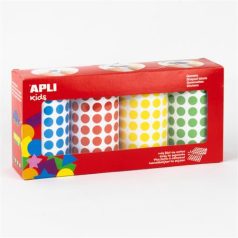   APLI Kerek matricák, 10,5 mm, APLI Kids "Stickers", 4 tekercs, vegyes színek