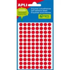   APLI Etikett, 8 mm kör, kézzel írható, színes, APLI, neon piros, 288 etikett/csomag
