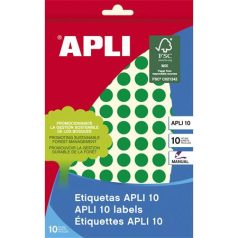   APLI Etikett, 10 mm kör, kézzel írható, színes, APLI, zöld, 1008 etikett/csomag