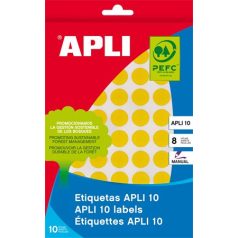   APLI Etikett, 16 mm kör, kézzel írható, színes, APLI, sárga, 432 etikett/csomag