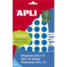  APLI Etikett, 16 mm kör, kézzel írható, színes, APLI, kék, 432 etikett/csomag