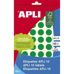   APLI Etikett, 16 mm kör, kézzel írható, színes, APLI, zöld, 432 etikett/csomag