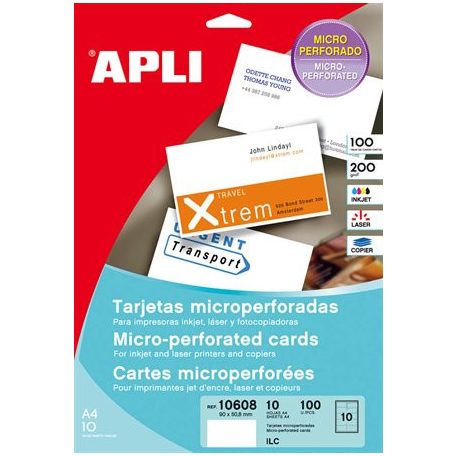 APLI Névjegykártya, 90x55 mm, 200 g, mikroperforált, APLI