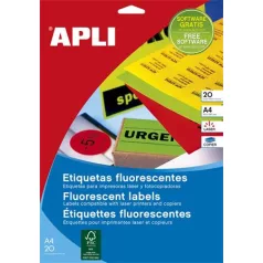   APLI Etikett, 60 mm kör, színes, APLI, neon sárga, 240 etikett/csomag