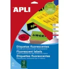 APLI Etikett, 60 mm kör, színes, APLI, neon piros, 240 etikett/csomag