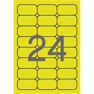 APLI Etikett, 64x33,9 mm, színes, kerekített sarkú, APLI, neon sárga, 480 etikett/csomag
