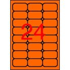 APLI Etikett, 64x33,9 mm, színes, kerekített sarkú, APLI, neon narancs, 480 etikett/csomag