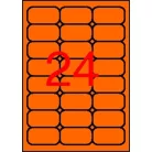 APLI Etikett, 64x33,9 mm, színes, kerekített sarkú, APLI, neon narancs, 480 etikett/csomag