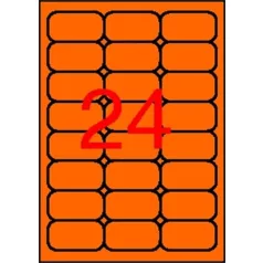   APLI Etikett, 64x33,9 mm, színes, kerekített sarkú, APLI, neon narancs, 480 etikett/csomag