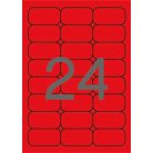 APLI Etikett, 64x33,9 mm, színes, kerekített sarkú, APLI, neon piros, 480 etikett/csomag