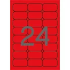 APLI Etikett, 64x33,9 mm, színes, kerekített sarkú, APLI, neon piros, 480 etikett/csomag