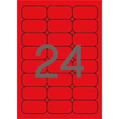   APLI Etikett, 64x33,9 mm, színes, kerekített sarkú, APLI, neon piros, 480 etikett/csomag