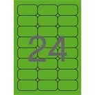 APLI Etikett, 64x33,9 mm, színes, kerekített sarkú, APLI, neon zöld, 480 etikett/csomag