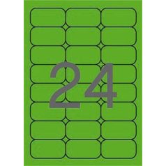   APLI Etikett, 64x33,9 mm, színes, kerekített sarkú, APLI, neon zöld, 480 etikett/csomag