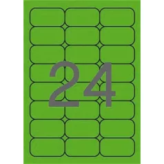   APLI Etikett, 64x33,9 mm, színes, kerekített sarkú, APLI, neon zöld, 480 etikett/csomag