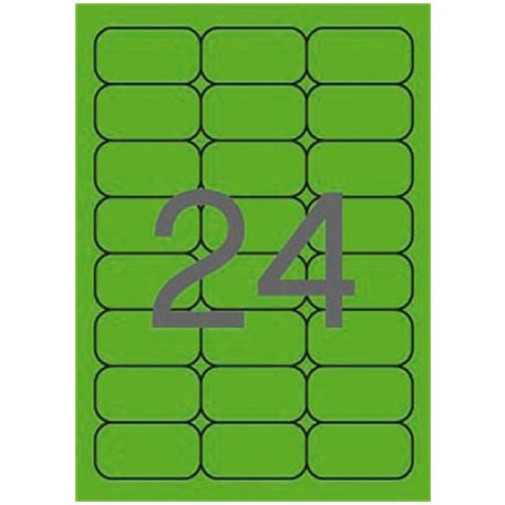 APLI Etikett, 64x33,9 mm, színes, kerekített sarkú, APLI, neon zöld, 480 etikett/csomag