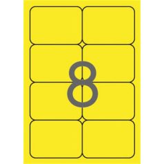   APLI Etikett, 99,1x67,7 mm, színes, kerekített sarkú, APLI, neon sárga, 160 etikett/csomag