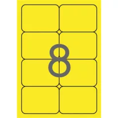   APLI Etikett, 99,1x67,7 mm, színes, kerekített sarkú, APLI, neon sárga, 160 etikett/csomag