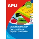 APLI Etikett, 99,1x67,7 mm, színes, kerekített sarkú, APLI, neon sárga, 160 etikett/csomag