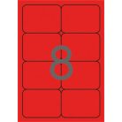 APLI Etikett, 99,1x67,7 mm, színes, kerekített sarkú, APLI, neon piros, 160 etikett/csomag