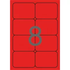   APLI Etikett, 99,1x67,7 mm, színes, kerekített sarkú, APLI, neon piros, 160 etikett/csomag