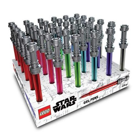 LEGO Zseléstoll display, 0,7 mm, fénykard, LEGO "Star Wars", 6 különböző szín