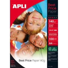   APLI Fotópapír, tintasugaras, A4, 140 g, fényes, APLI "Best Price"
