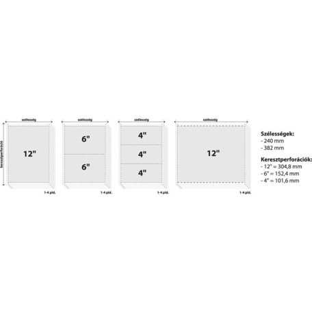 VICTORIA PAPER Leporelló, 240 mm, 12", 4 példány, oldalszámozott, VICTORIA PAPER