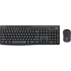   LOGITECH Egér- és billentyűzet készlet, vezeték nélküli, USB, LOGITECH, "MK295", grafitszürke