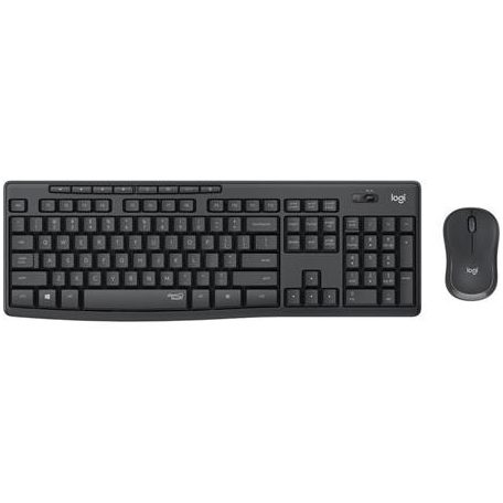 LOGITECH Egér- és billentyűzet készlet, vezeték nélküli, USB, LOGITECH, "MK295", grafitszürke