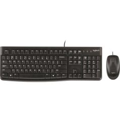   LOGITECH Egér- és billentyűzet készlet, vezetékes, USB, LOGITECH "MK120", fekete