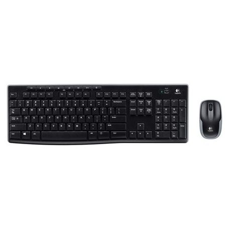 LOGITECH Egér- és billentyűzet készlet, vezeték nélküli, USB, HUN, LOGITECH "MK270", fekete