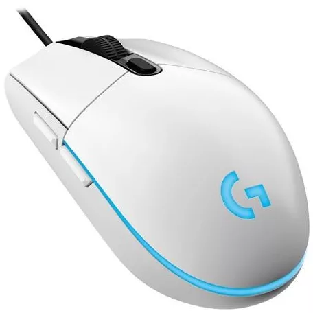 LOGITECH Egér, vezetékes, optikai, USB, gaming, LOGITECH, "G102 Prodigy", fehér