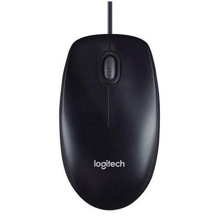 LOGITECH Egér, vezetékes, optikai, normál méret, USB, LOGITECH "M100", fekete