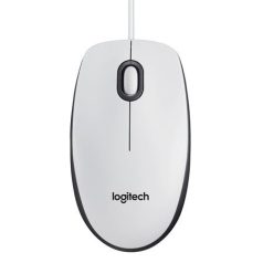   LOGITECH Egér, vezetékes, optikai, normál méret, USB, LOGITECH "M100", fehér
