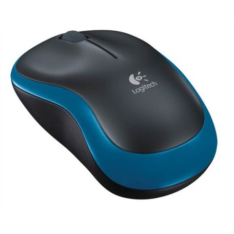 LOGITECH Egér, vezeték nélküli, optikai, közepes méret, USB, LOGITECH "M185", kék