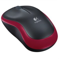   LOGITECH Egér, vezeték nélküli, optikai, közepes méret, USB, LOGITECH "M185", piros