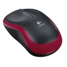 LOGITECH Egér, vezeték nélküli, optikai, közepes méret, USB, LOGITECH "M185", piros