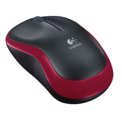   LOGITECH Egér, vezeték nélküli, optikai, közepes méret, USB, LOGITECH "M185", piros