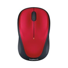   LOGITECH Egér, vezeték nélküli, optikai, közepes méret, USB, LOGITECH "M235", piros