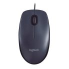 LOGITECH Egér, vezetékes, optikai, normál méret, USB, LOGITECH "M90", sötétszürke