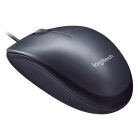 LOGITECH Egér, vezetékes, optikai, normál méret, USB, LOGITECH "M90", sötétszürke