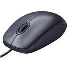 LOGITECH Egér, vezetékes, optikai, normál méret, USB, LOGITECH "M90", sötétszürke