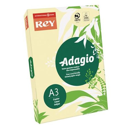 REY Másolópapír, színes, A3, 80 g, REY "Adagio", pasztell sárga